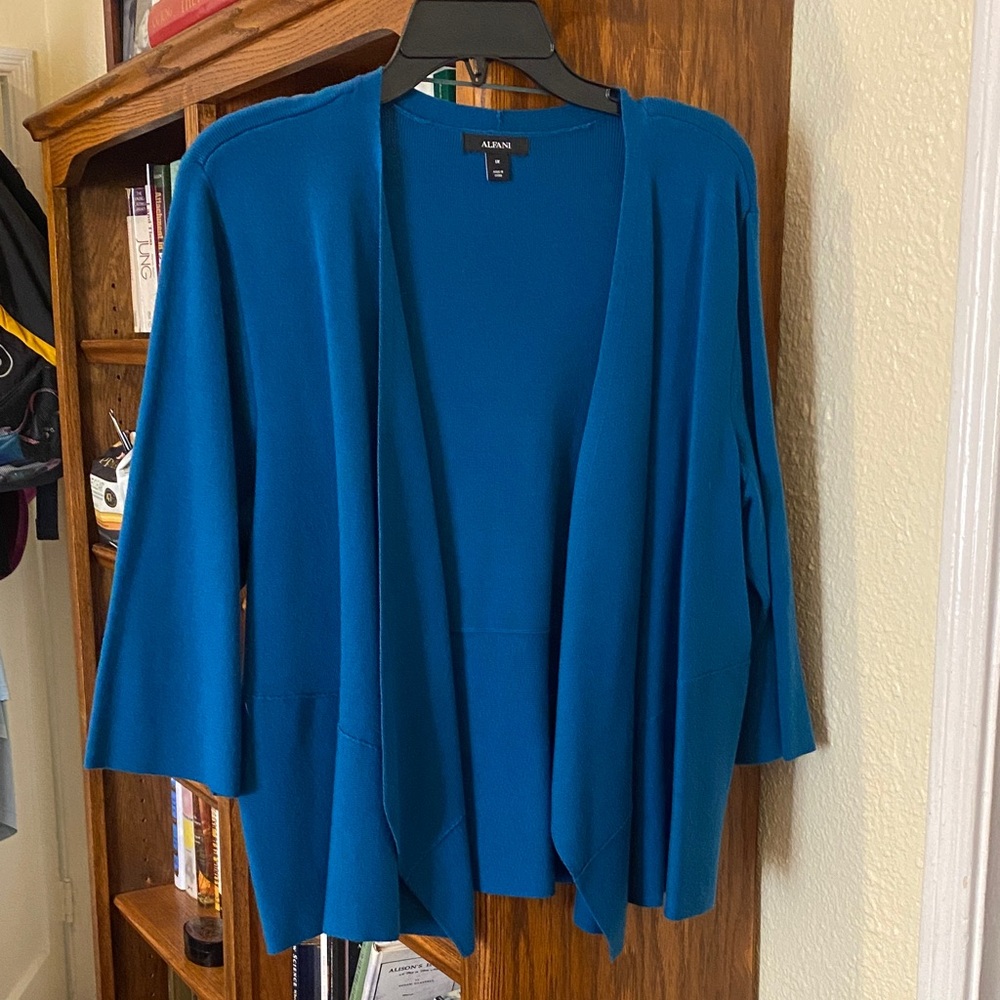 Alfani Women's Teal Open Cardigan